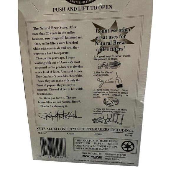 3 Pack Cone Style Natural Brew Coffee Filters #4 Filters Boxes Bleach Free - Picture 5 of 6